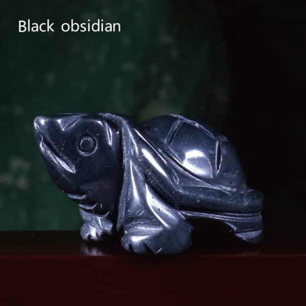 healing crystal turtle black obsidian