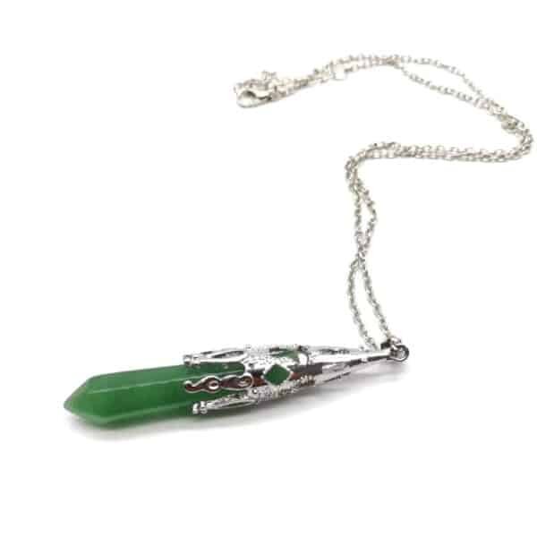 healing crystal pendant bullet shape green aventurine