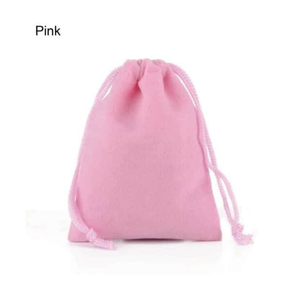 velvet pouch pink color
