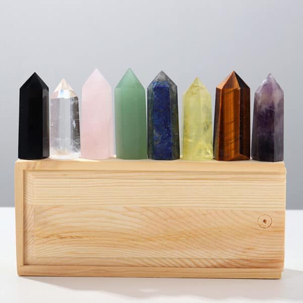 Natural Healing Crystal Wands Set