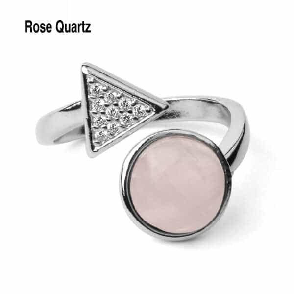crystal ring rose quartz