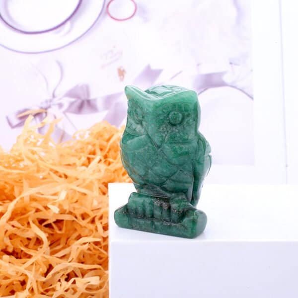 healing crystal owl green aventurine