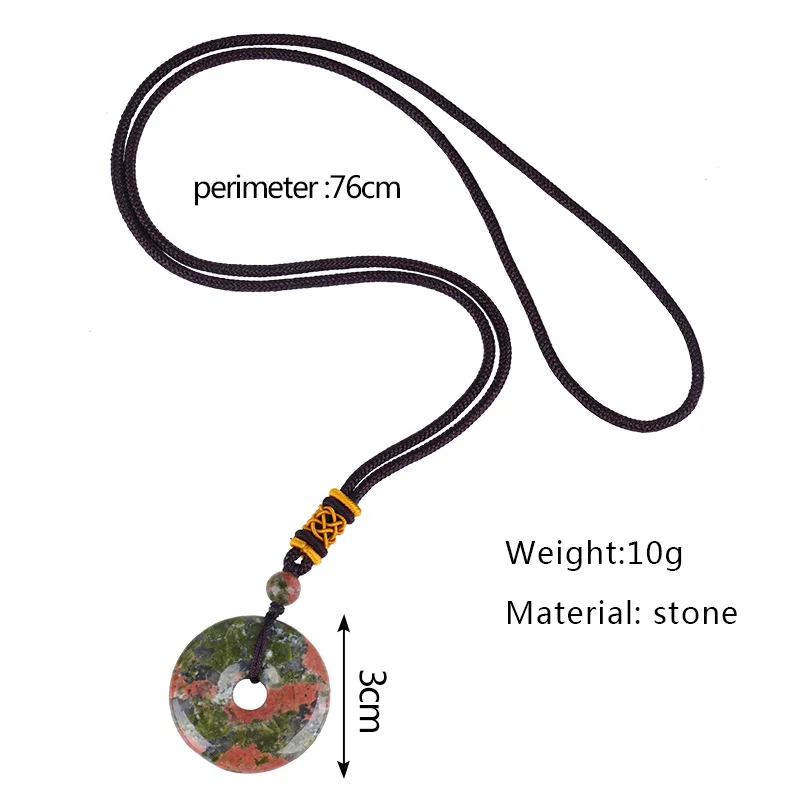Circle Donut Crystals Necklace size