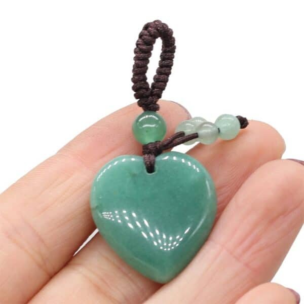Natural Heart Love Crystal Keychain green aventurine