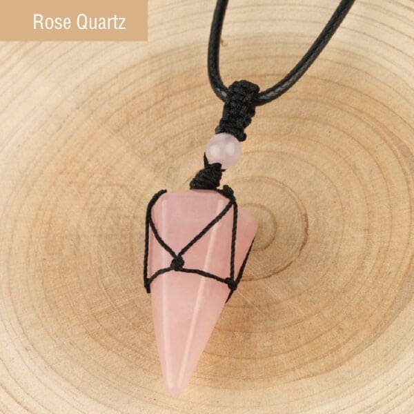 healing crystal pendant rose quartz