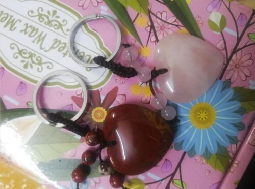 Natural Heart Love Crystal Keychain