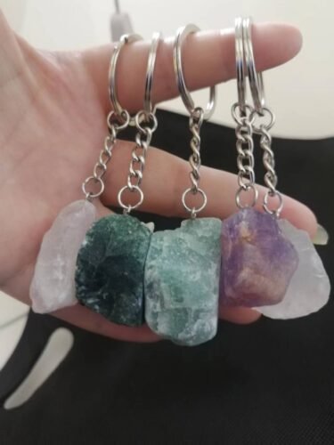 Natural Raw Crystal Keychain
