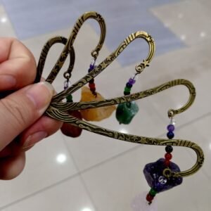 Raw Gemstone Bronze Metal Unique Bookmark
