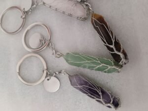 Tree of Life Healing Crystals Keychain