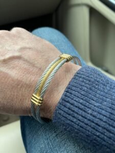 Stainless Steel Twisted Cable Adjustable Cuff Bangle SB13 photo review