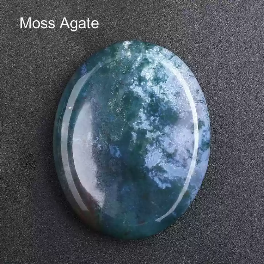 thumb worry stone moss agate