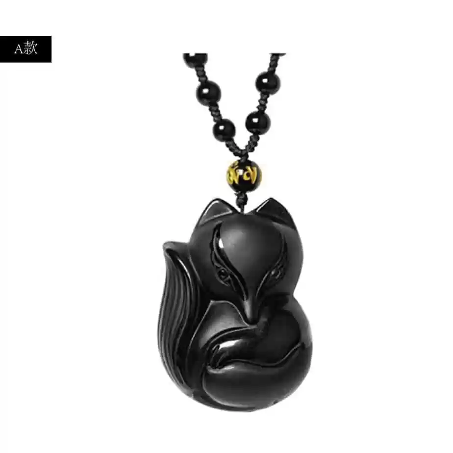 Natural Crystal Fox Necklace A