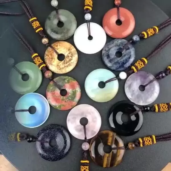 Circle Donut Crystals Necklace bulk