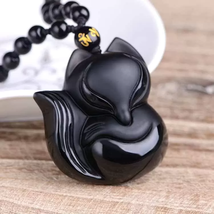 Natural Crystal Fox Necklace