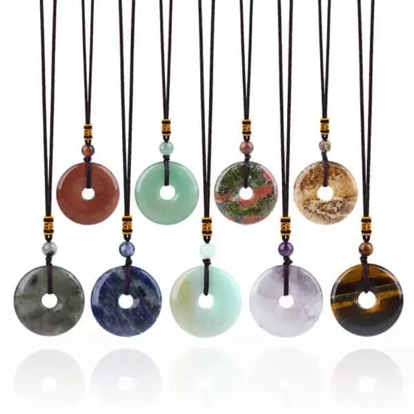 Circle Donut Crystals Necklace bulk
