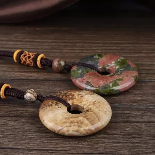 Circle Donut Crystals Necklace