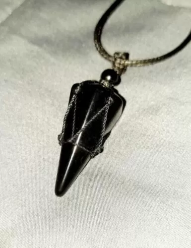 crystal pendant black obsidian