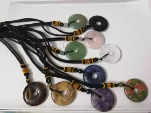 Circle Donut Crystals Necklace