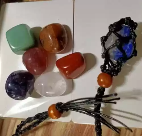 Healing Crystals Set Weave Rope Wrapped