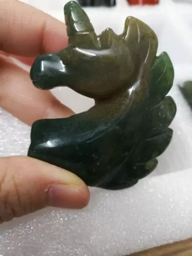 Natural Crystal Unicorn Sculpture