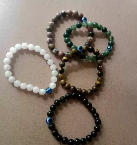 Evil Eye Healing Beads Stretch Bracelet
