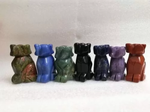 Natural Crystal Dog Sculpture