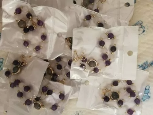 Moonstone Amethyst Stretch Bracelet