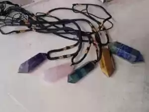 Double Pointed 6 Faceted Healing Crystal Necklace