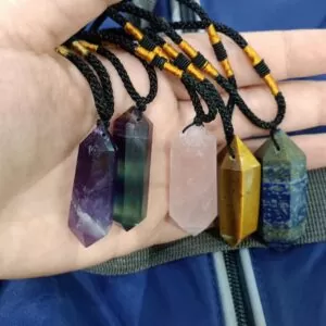 Double Pointed 6 Faceted Healing Crystal Necklace