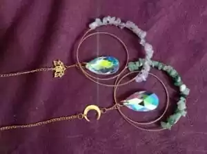 Suncatcher Healing Crystal with Rainbow Prisms Wall Ornament