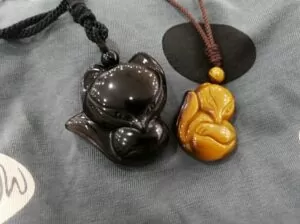 Natural Crystal Fox Necklace