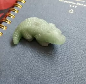 Natural Gemstone Crocodile Statue Hand Carved