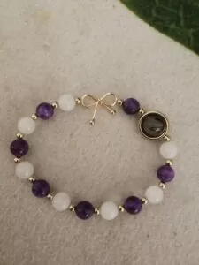 Moonstone Amethyst Stretch Bracelet