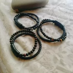 Men’s Beads Leather Bracelet