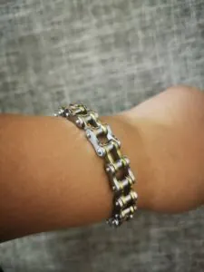 Men's Bike Chain Bracelet Stainless Steel Two-Tone Polished SB02 photo review